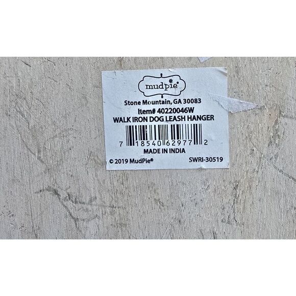 2 Mudpie WALK  WOOF Iron Hook Dog Leash Hanger HANGERS - Picture 9 of 11